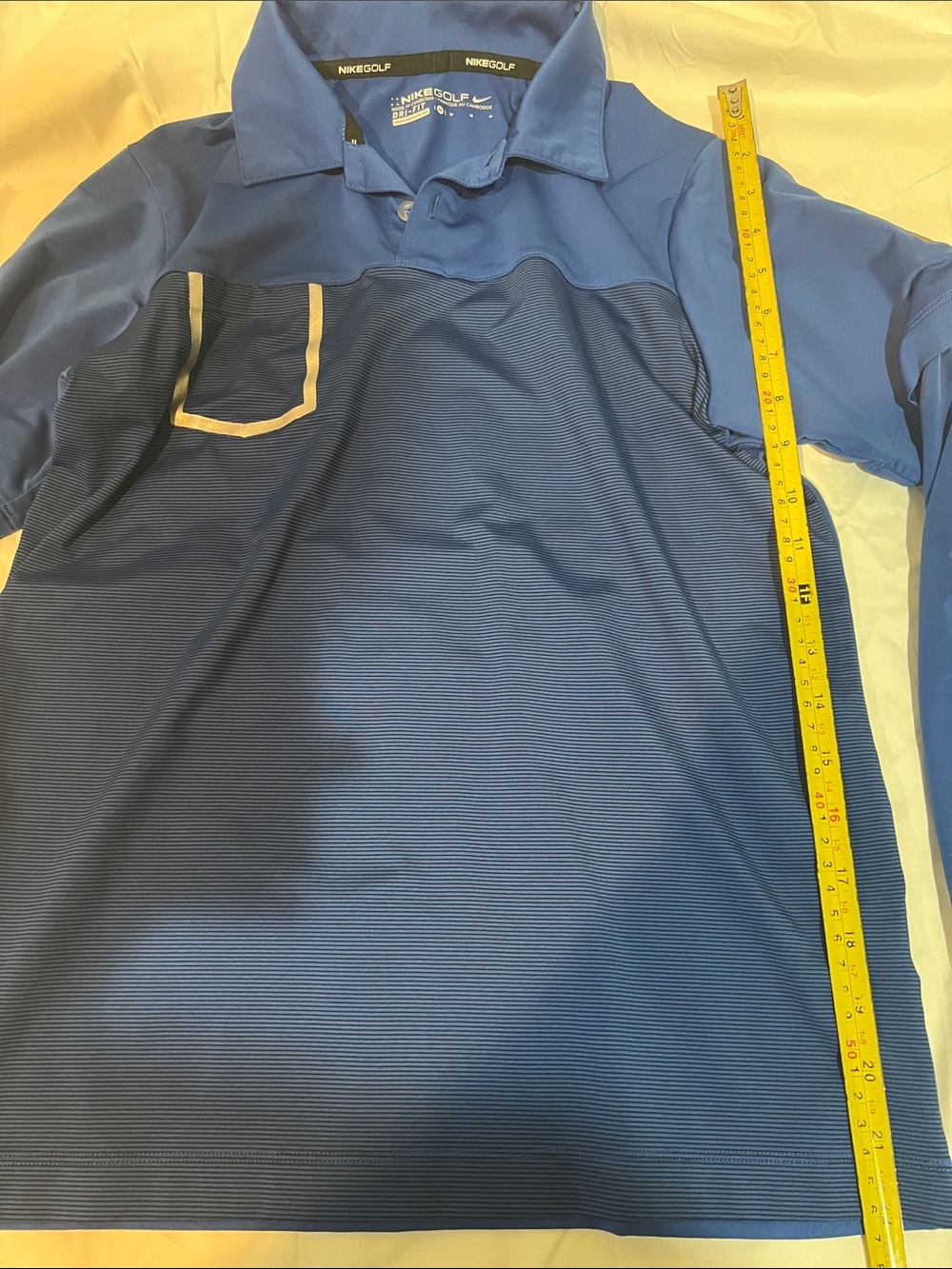Nike Boys Long Sleeve Polo - Blue and Royal Blue (Size Medium Youth) - Picture 2 of 5